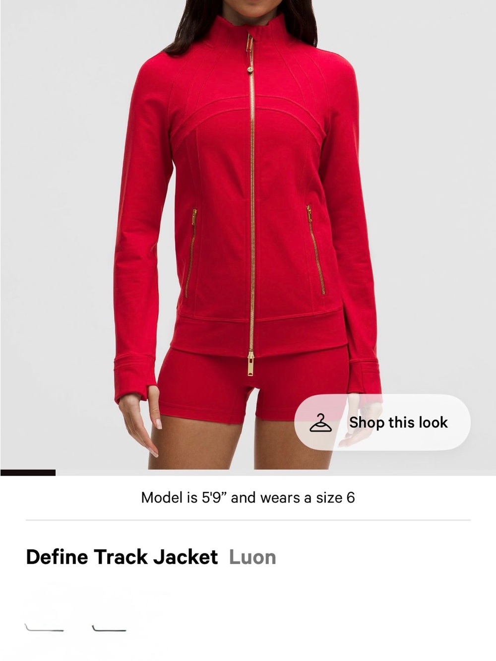 lululemon athletica Red Define Track Jacket